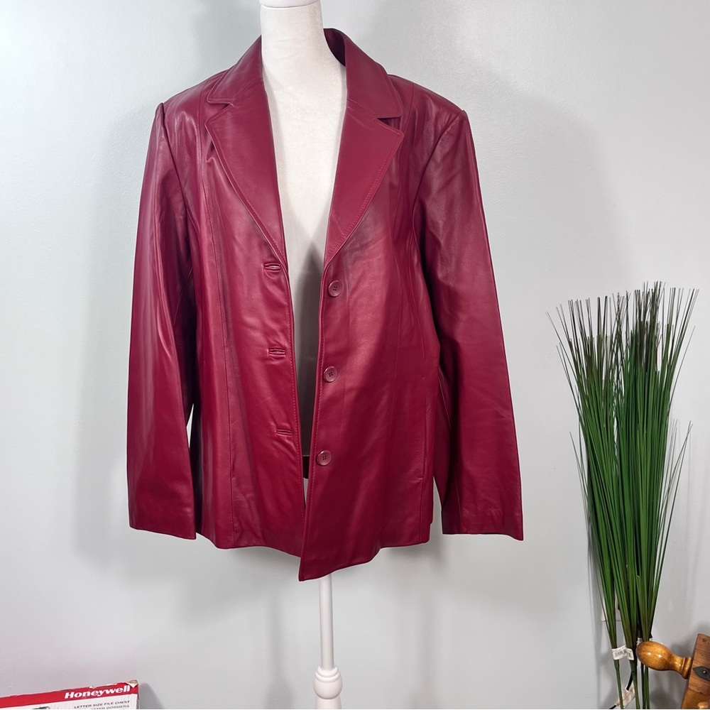 Siena Vintage Red Leather Jacket. Size 18